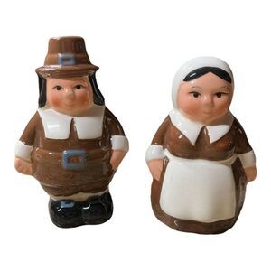The Pilgrim Pair Limited Edition Salt & Pepper Shaker Set 2014 Thanksgiving